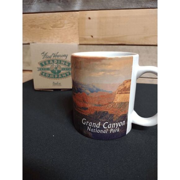 VINTAGE Grand Canyon National Park Powell Point Coffee Cup Mug Fred Harvey w/Box - Picture 1 of 5